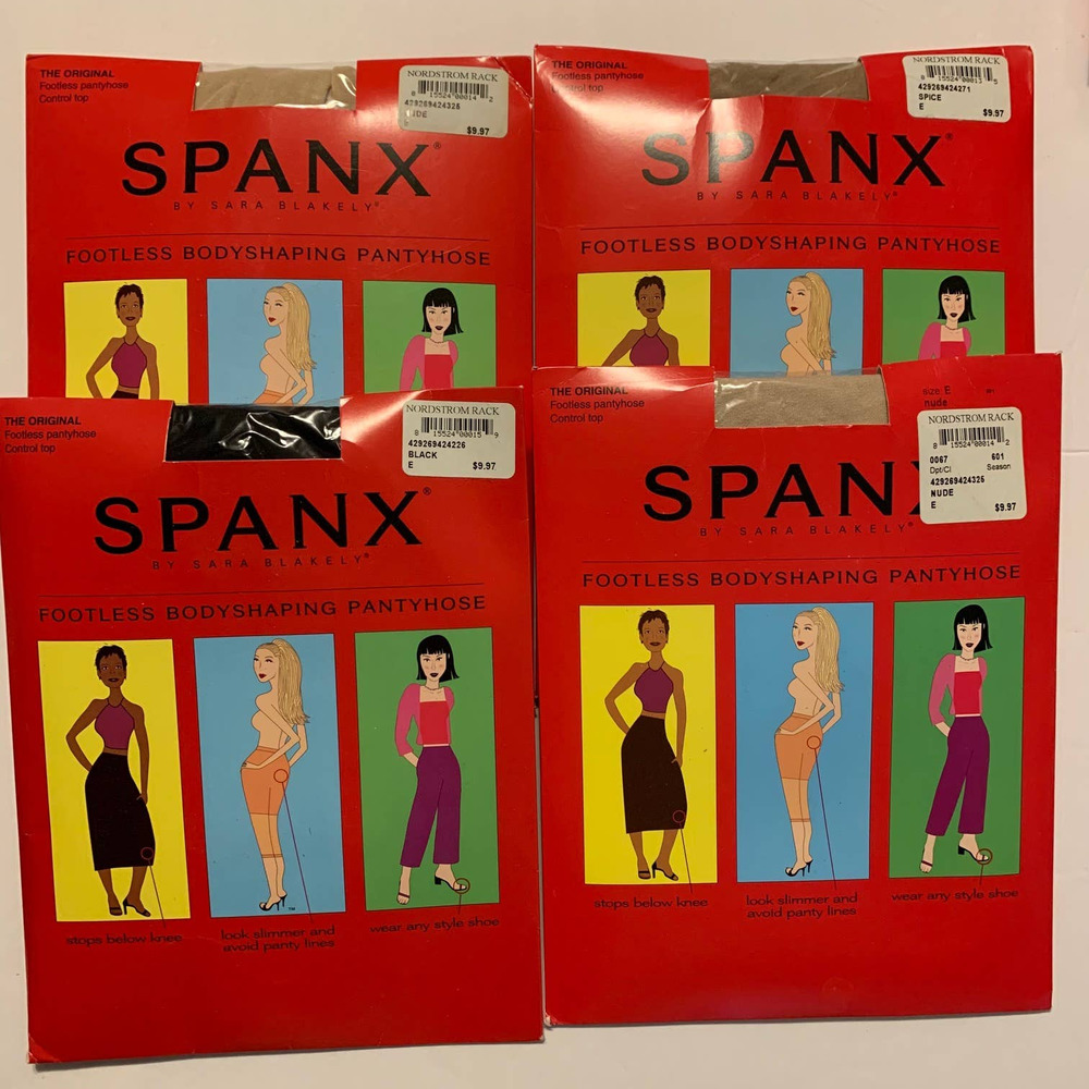 SPANX Footless Body Shaping Pantyhose Lot of 4 NWB Women's Size E‎